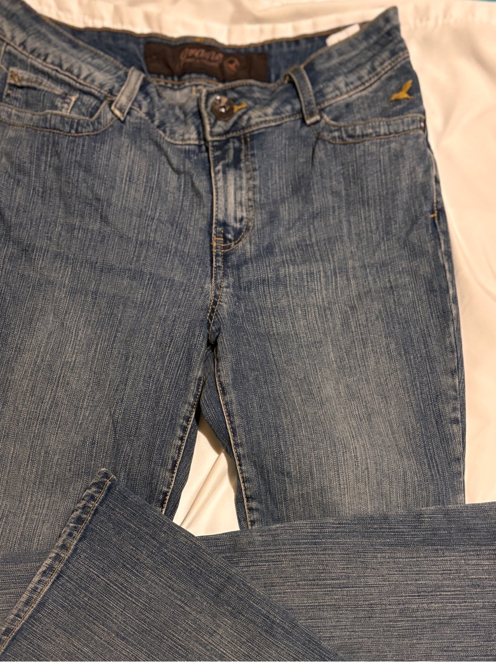 Gra 2 Womens Blue Denim Jeans Size 7 Embroidered Flap Pocket Bootcut Y2K